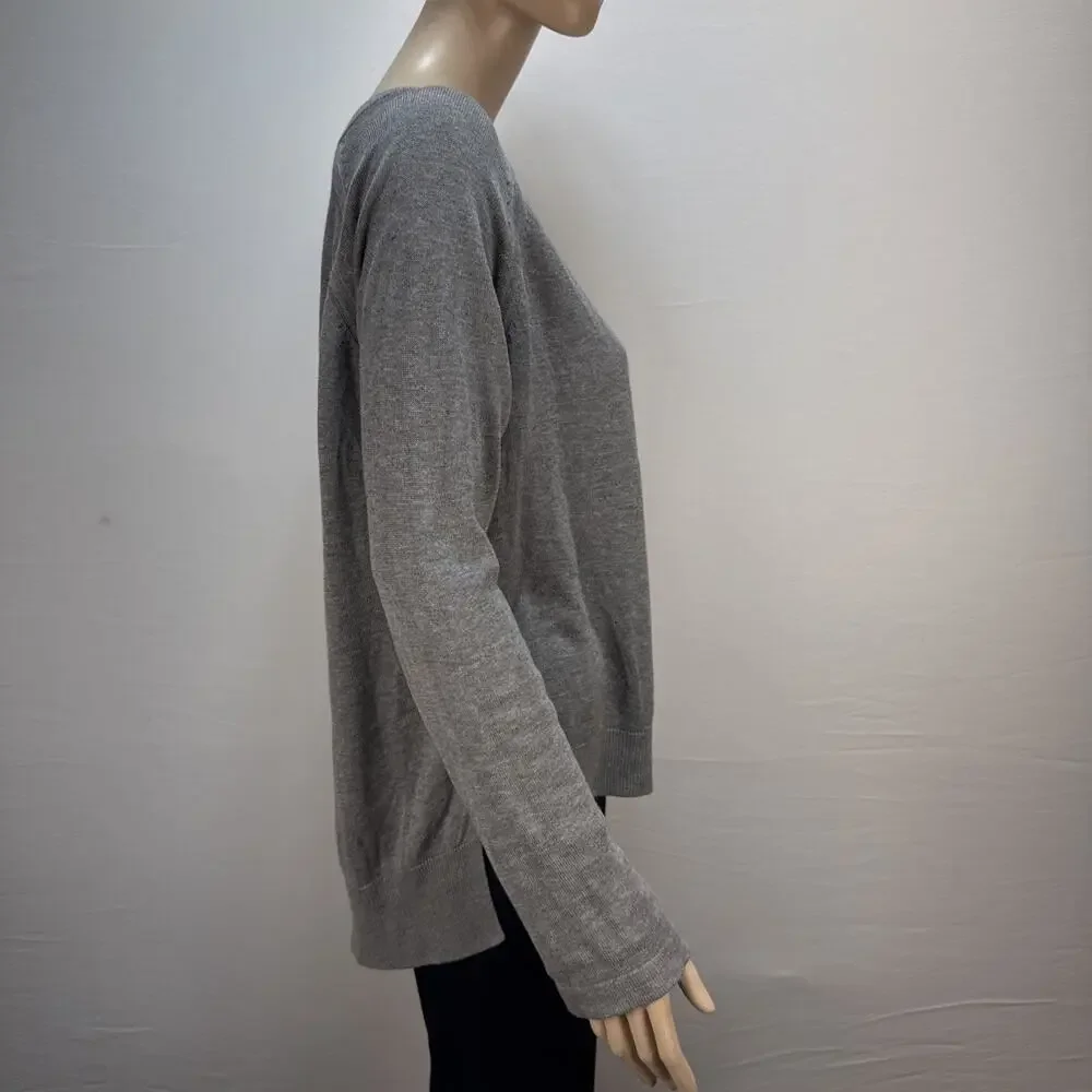 Lululemon Post Savasana Pullover Size 12 Heathered Medium Grey‎ Long Sleeve